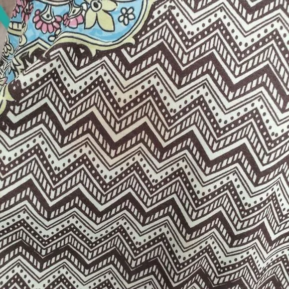 PrAna Women's Knit Quinn Dress Built In Bra Geometric Turquoise Small S - Picture 5 of 7